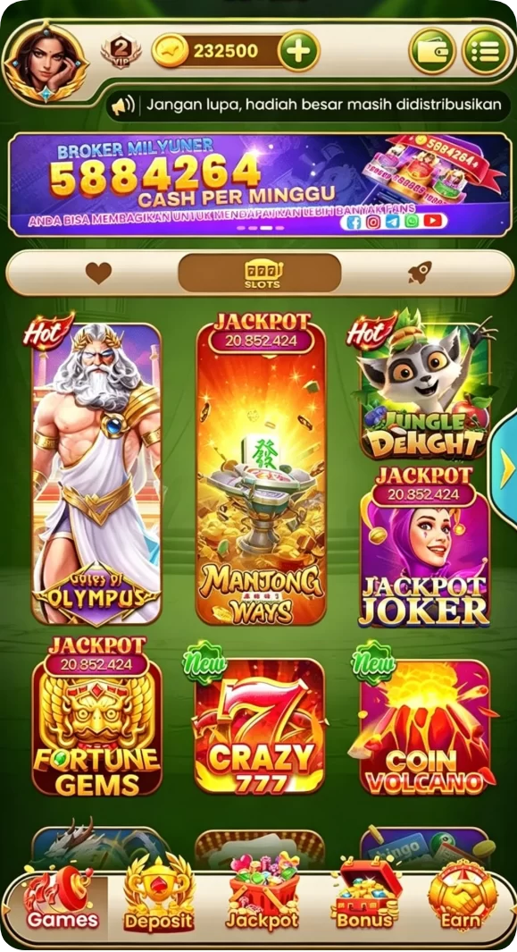 Tampilan utama aplikasi Review Aplikasi logamwin yang intuitif dan efisien.